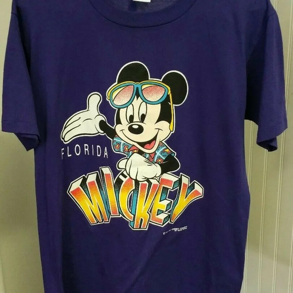 1980s Mickey Mouse Florida Shirt Velva Sheen - Picture 1 of 4